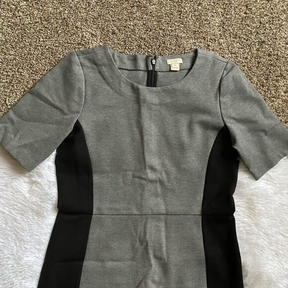 J. Crew Color Block Dress Gray Black Short Sleeve Womens Size 4 - Picture 3 of 8